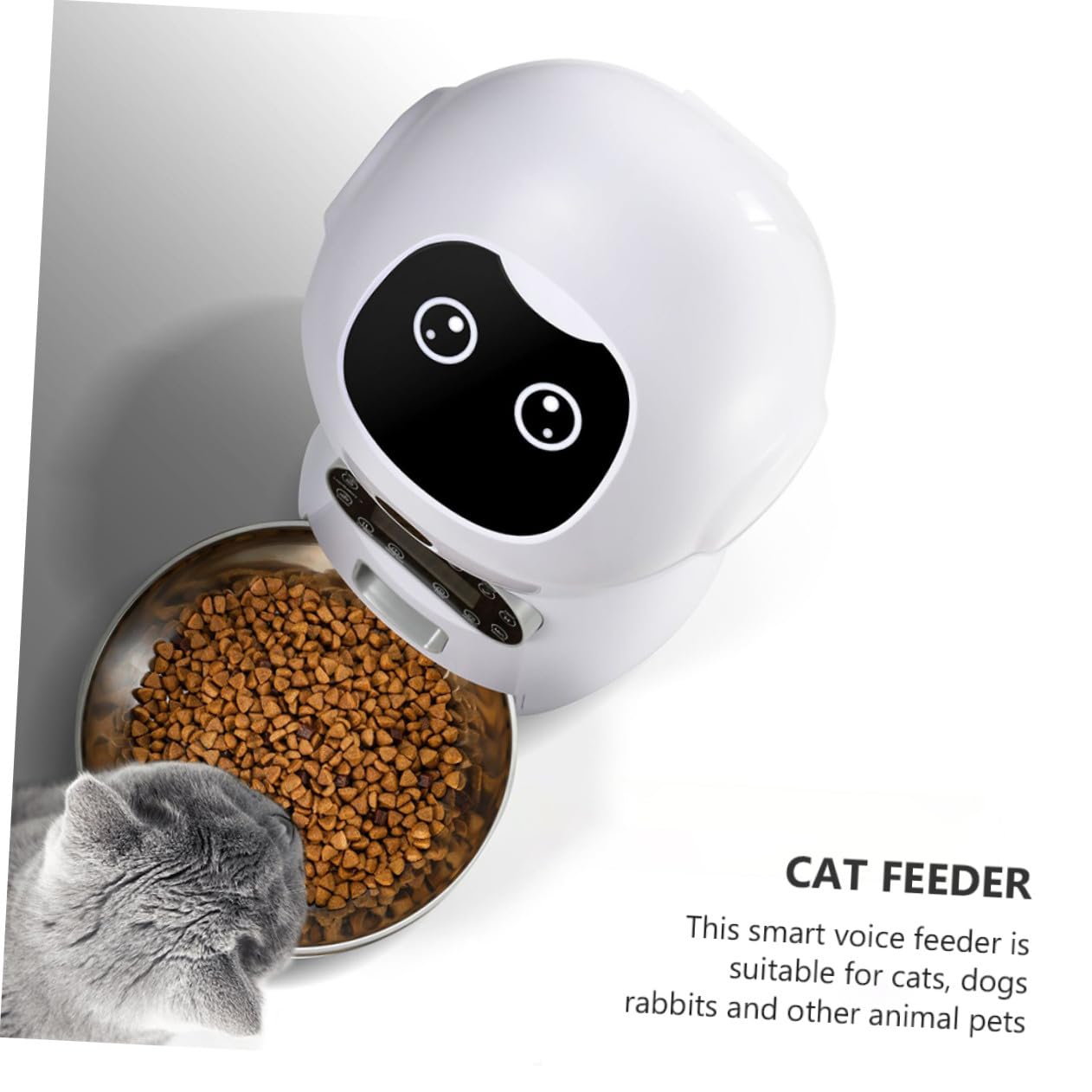 TOYANDONA Alimentador Automático Material ABS y Acero Inoxidable para Mascotas con Temporizador Digital Programable Capacidad 3.5l Adecuado para Uso Doméstico Personal