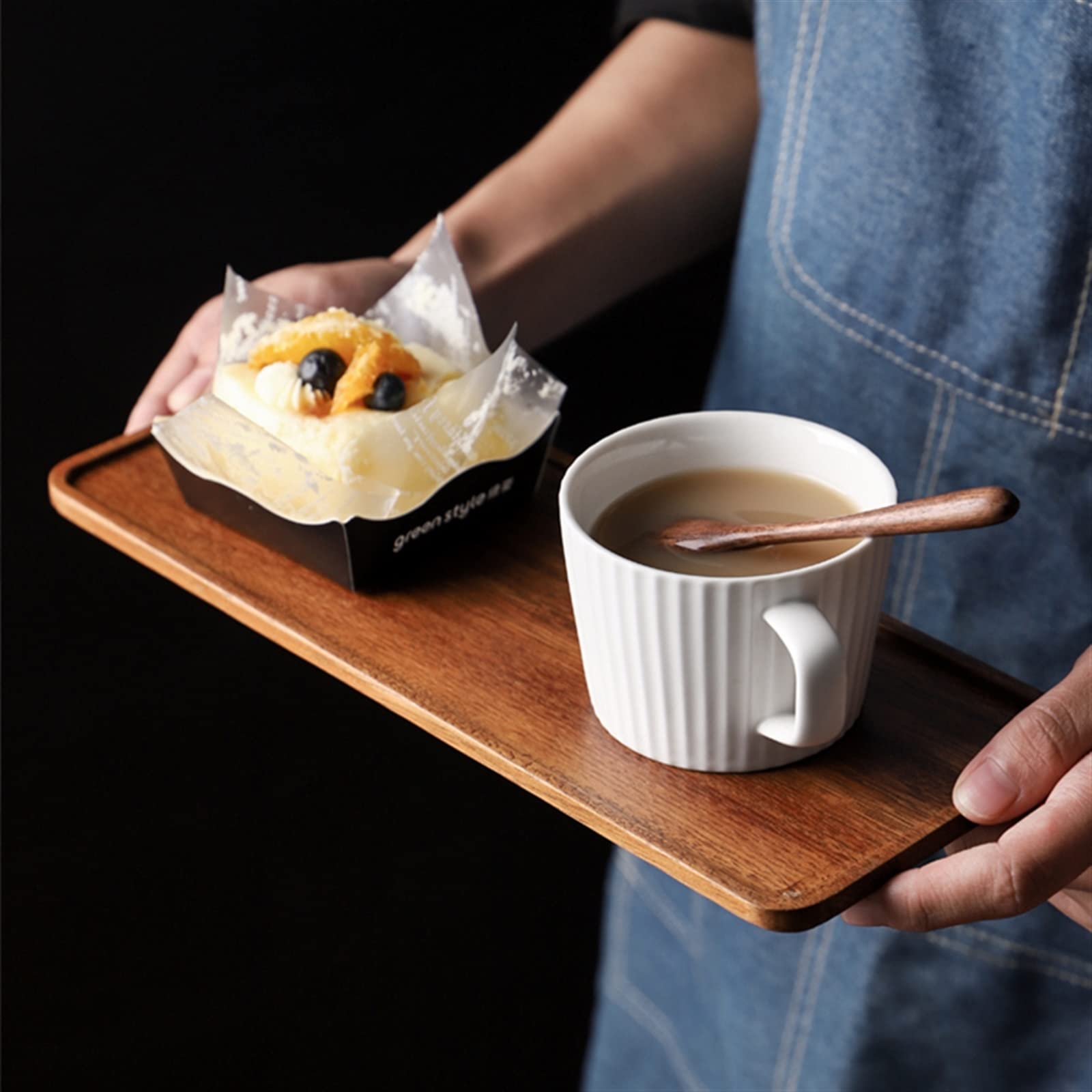 3NH® Breakfast in Bed Tray Home Wooden Tea Acacia Rectangle Wooden Tea Tray Serving Table Plate Snacks Food Storage Dish for Hotel Home Serving Tray 3