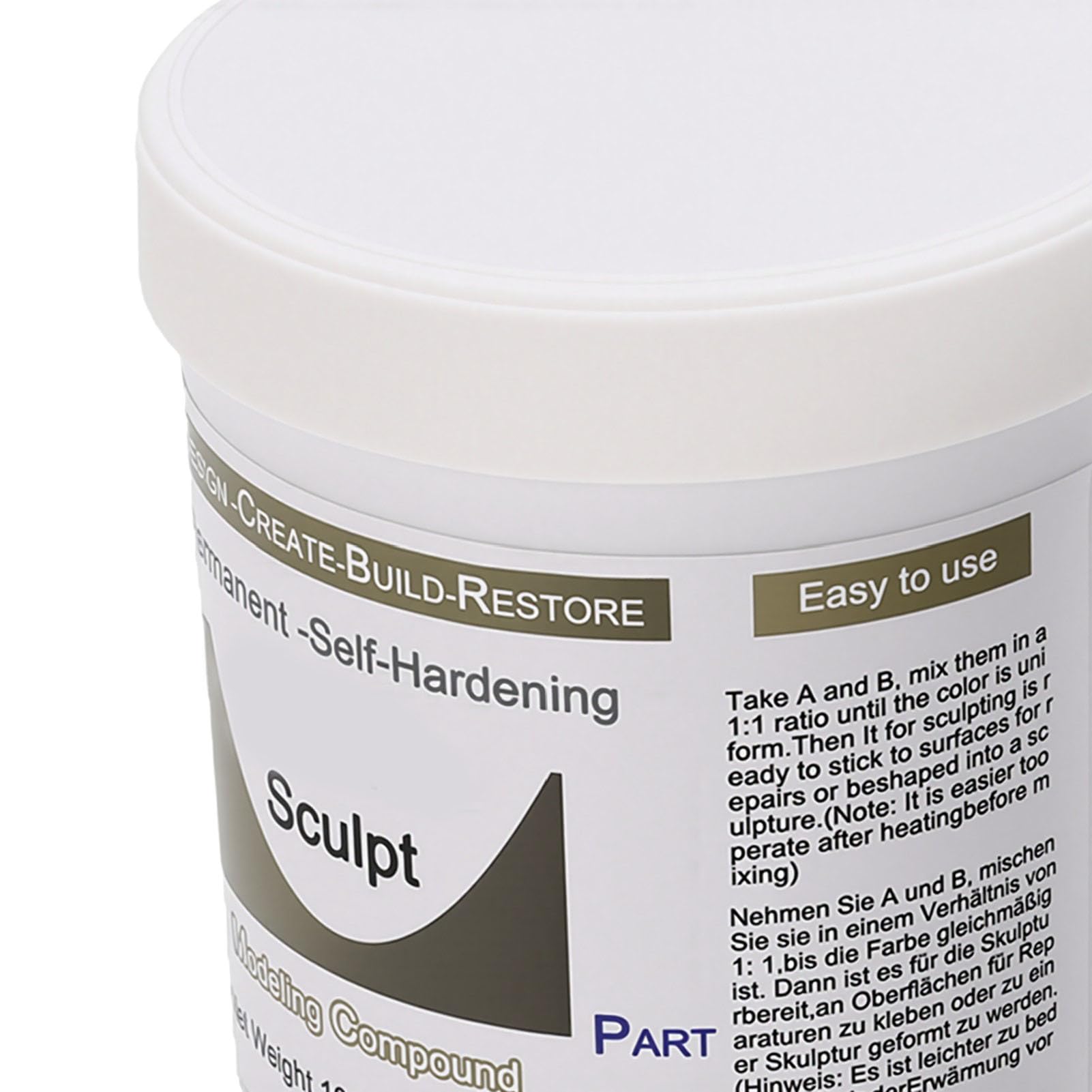 YUYTE Compuesto de Arcilla Epoxi para Esculpir, 700 G, Masilla de Modelado Autoendurecible, Resistente Al Agua con 1 a 3 Horas de Trabajabilidad, No Requiere Horneado para Reparac