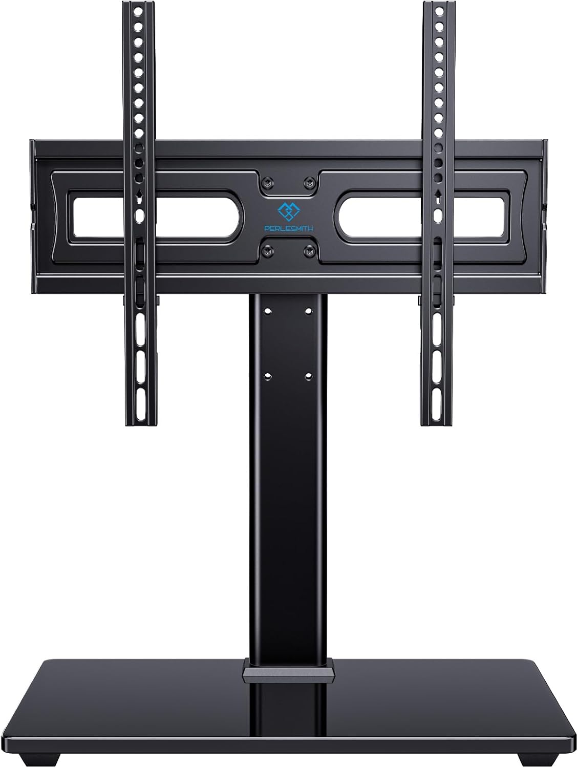 PERLESMITH Universal Swivel TV Stand-Table Top TV Stand for 32-65 inch TV-Height Adjustable TV Base with Heavy-Duty Tempered Glass Base, VESA 400x400mm up to 88lbs, PSTVS17