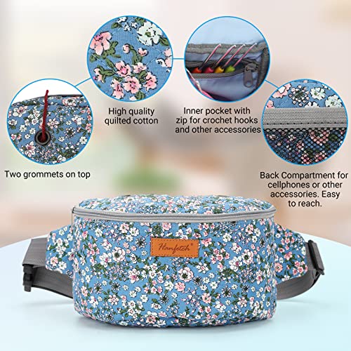 Image of Yarn Crossbody Waist bag Small Yarn Storage Organizer for Yarn Skeins-Organizer for Crochet Hooks and Accessories