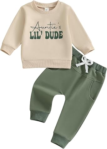 Toddler Baby Boy Fall Winter Clothes Long Sleeve Letter Print Camo Sweatshirt Pant Set 2PCS Cute Outfits 0-3T