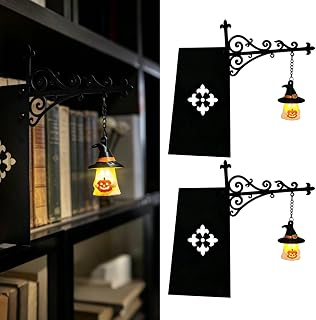 Library Lantern Mini Bookshelf Lamp, Vintage Hanging LED Bookshelf Light for Halloween, Reading Corner Decoration, and Gift for Book Lovers (Ghost,2 PCS)