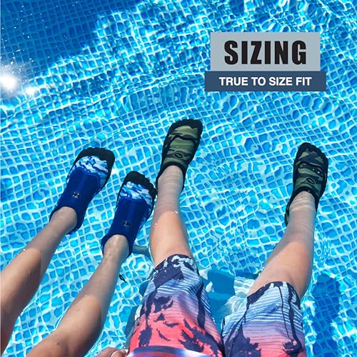 NORTY Wave Aqua Sock - Water Shoes for Kids - Swim Shoes for Kids - Beach Shoes for Kids - Water Socks - Aqua Shoes - Swimming Shoes - Skeletoe - Tie Dye Blue3