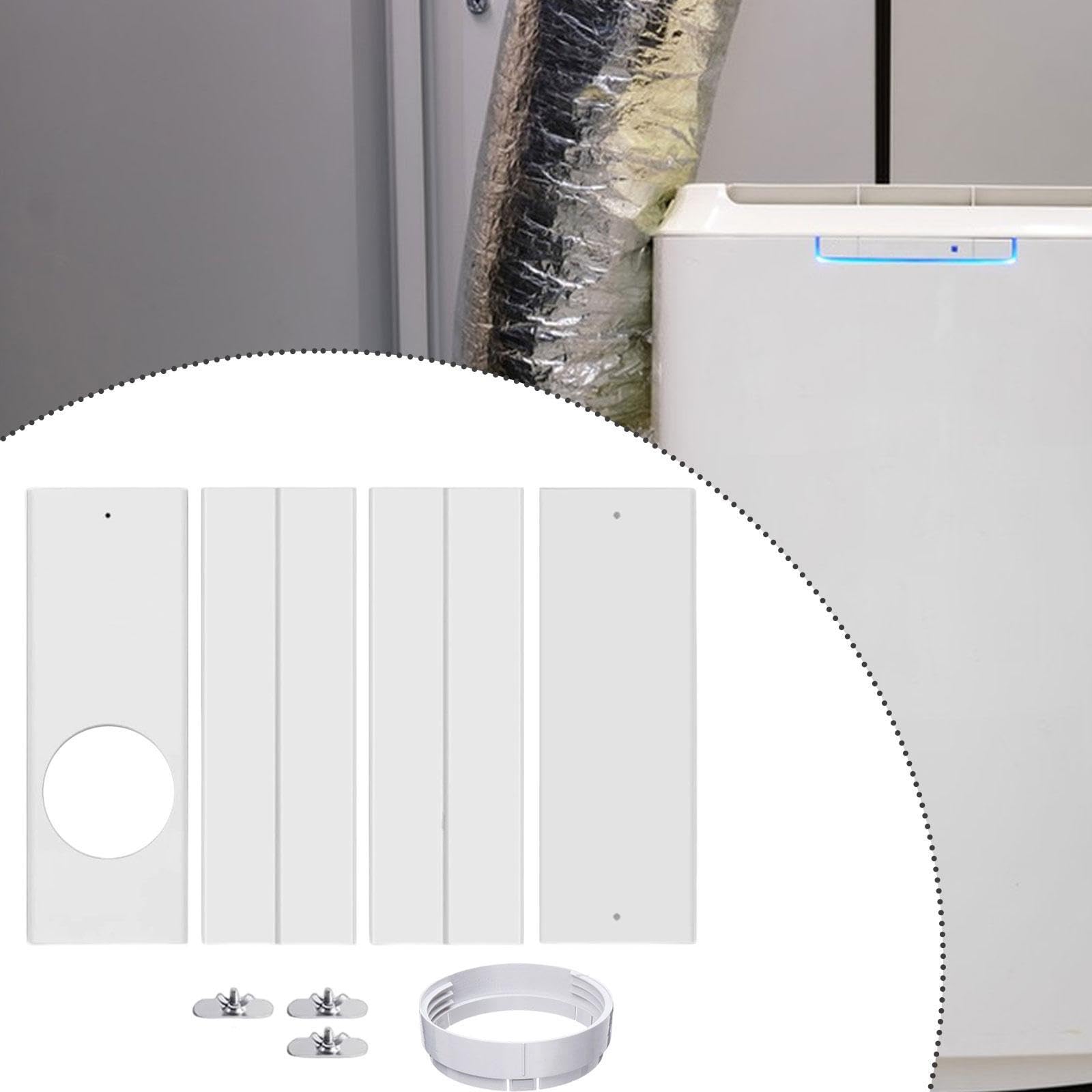 Kit Condizionatore Portatile da Finestra con Raccordo Rotondo, Universale, in PVC, Regolabile