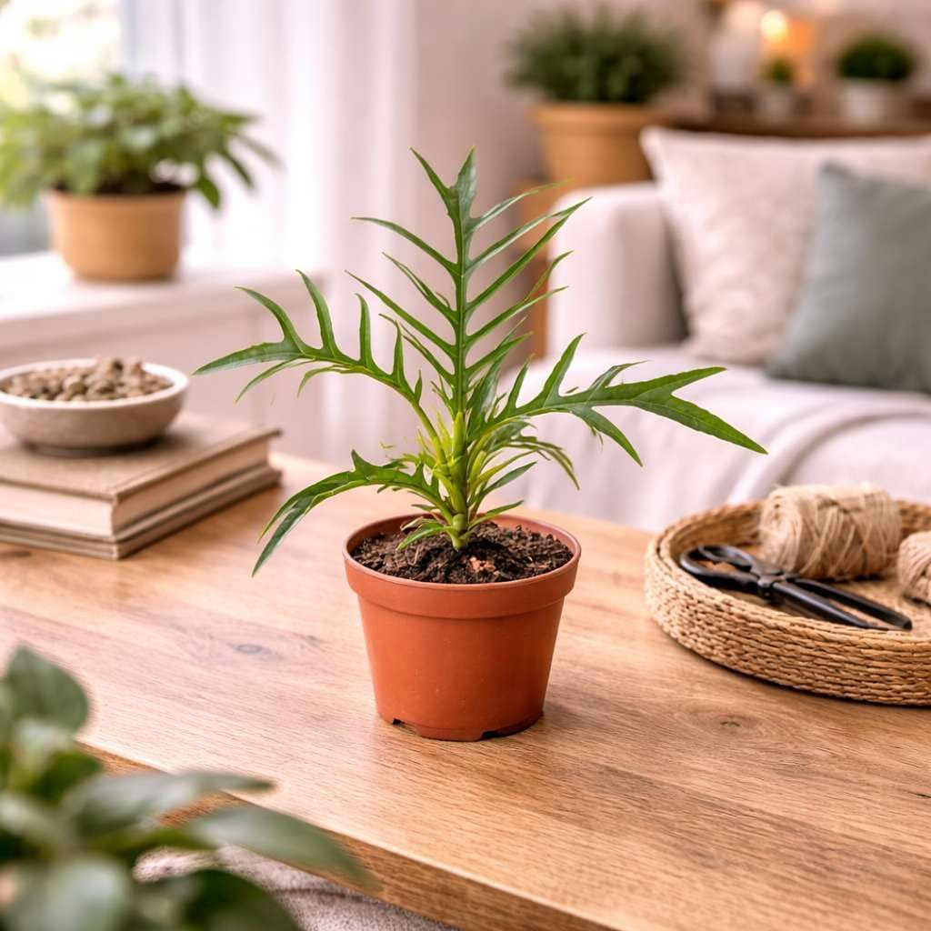 Philodendron Tortum Live Plant for Indoor | Different Houseplants in 4'' & 6'' Pot | Real House Plant for Living Room, Office, Desk & Bathroom | Tortum