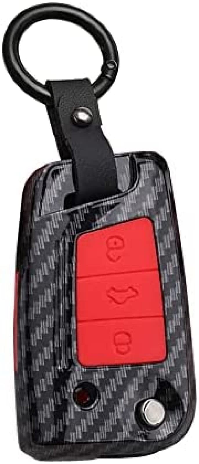 Folding Car Key Cover Su-itable For VW G-olf 7 MK7 P-olo T-ROC Ti-guan S-koda Superb Oc-tavia S-eat L-eon I-biza ABS Key Fob Key Case Blue