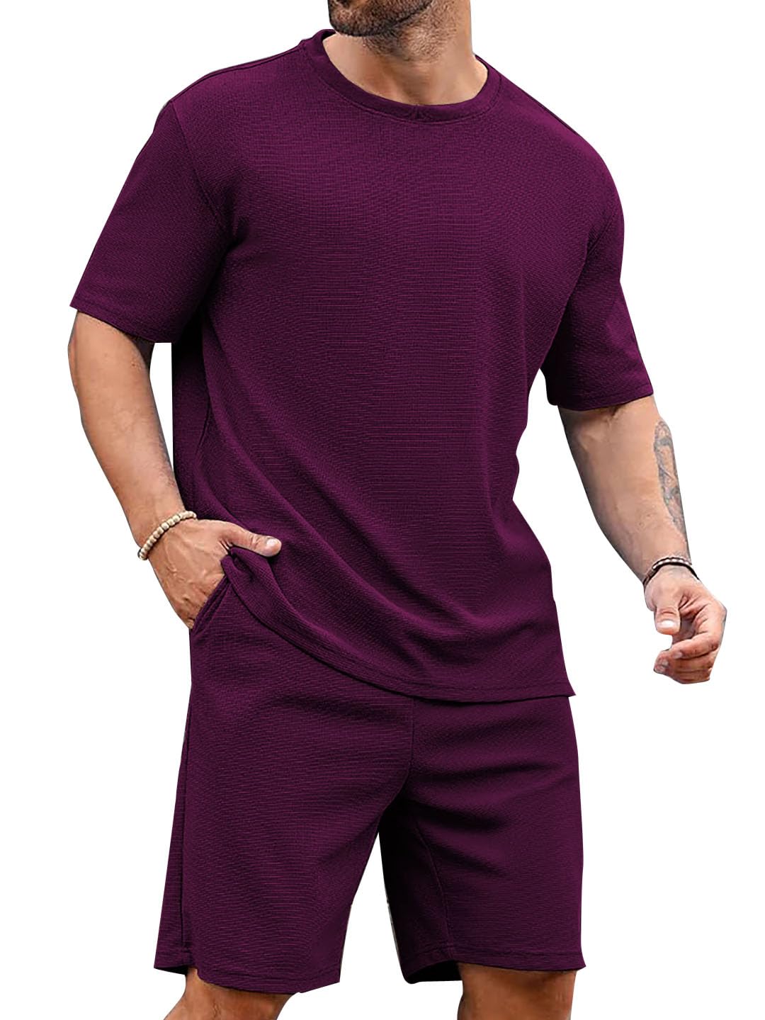 Vogaan Men’s T-Shirt and Shorts Set | Top & Shorts Night Suits Set | Night Wear for Men