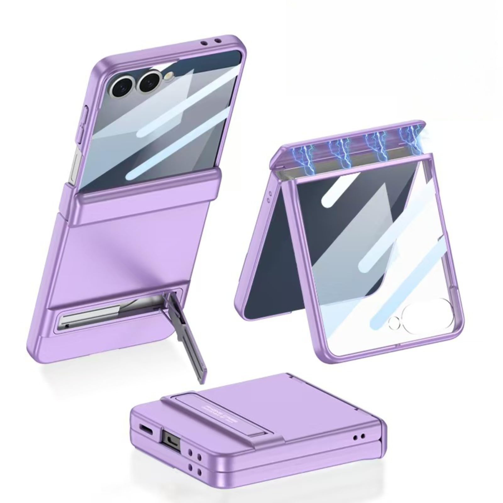 Coque Galaxy Z Flip7 rigide légère violette avec écran intégré - 8