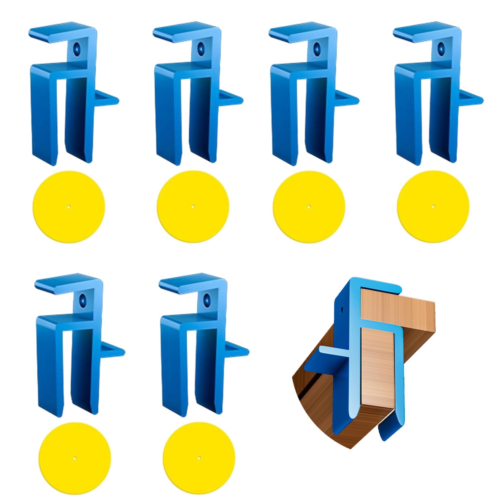 Herramientas de carpintería de 6 PC, juego de herramientas U-Scribe Jig & Scribing, plantilla de montaje en la puerta del gabinete de plástico para carpintería de carpintería, bricolaje y carpin