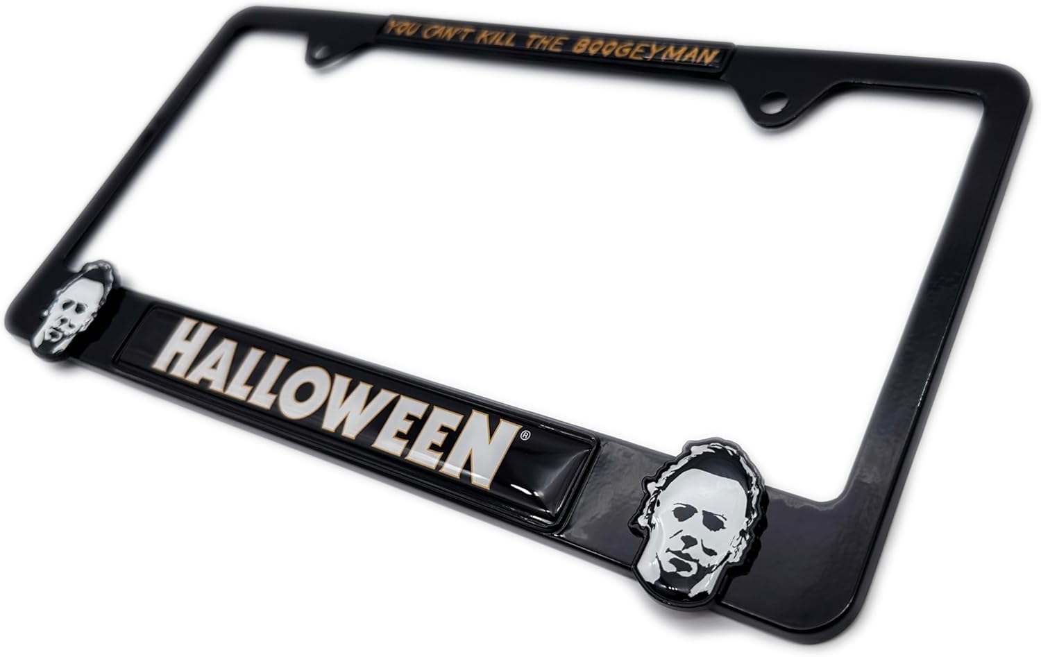 Elektroplate Officially Licensed - Halloween Michael Myers Boogeyman Black Metal Standard Size Horror Premium 3D License Plate Frame Tag Holder for Cars/SUVs/Trucks Weather-Proof Auto Accessory