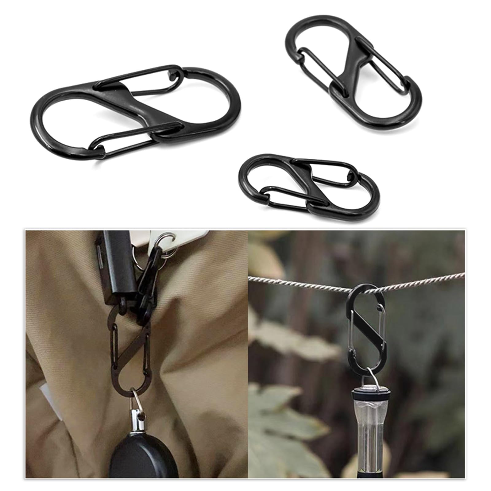 Hxhsgmeh 5 Pièces Mousquetons Magnétiques Porte-Clés Camping Snap Clip D Type Boucle De Verrouillage Auvent De Extérieure Boucle De Suspension Fermoirs à Crochet Durables Faciles à Utiliser