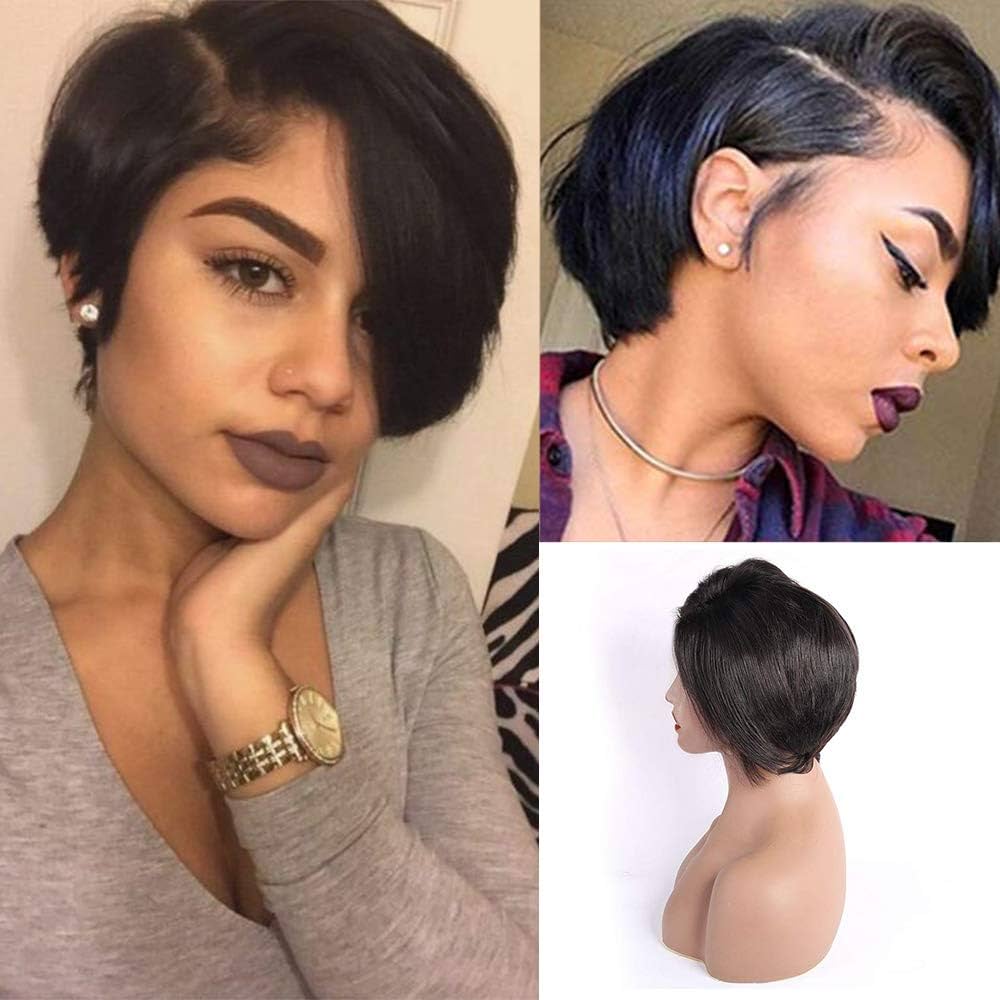 Image of Pixie blunt cut with lace closure