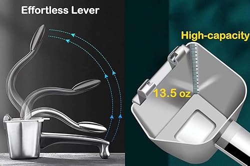 Miniatura 4 de Exprimidor de limón de acero inoxidable real, exprimidor de cítricos, prensa manual resistente, extractor de jugo de exprimir, prensa de pomelo