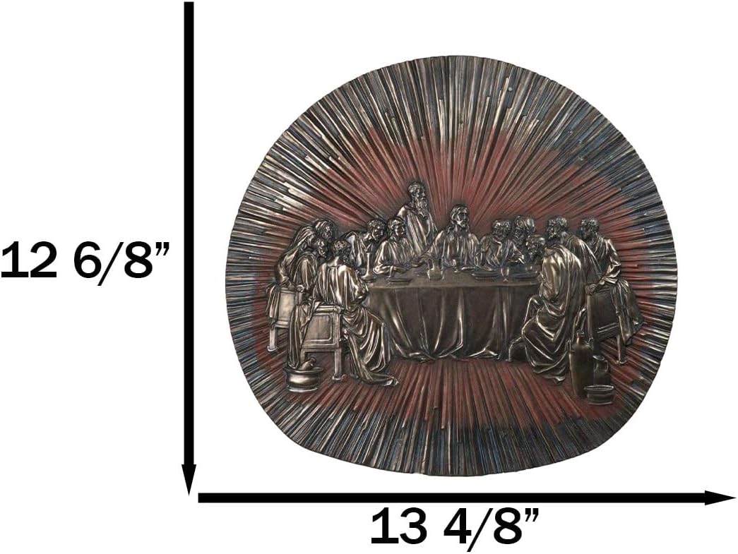 Ebros Gift Leonardo Da Vinci The Last Supper of Jesus and Disciples Wall Decorative Relief Plaque Figurine 13" Long Religious Catholic Christian Easter Apostles Gospel Inspirational Decor