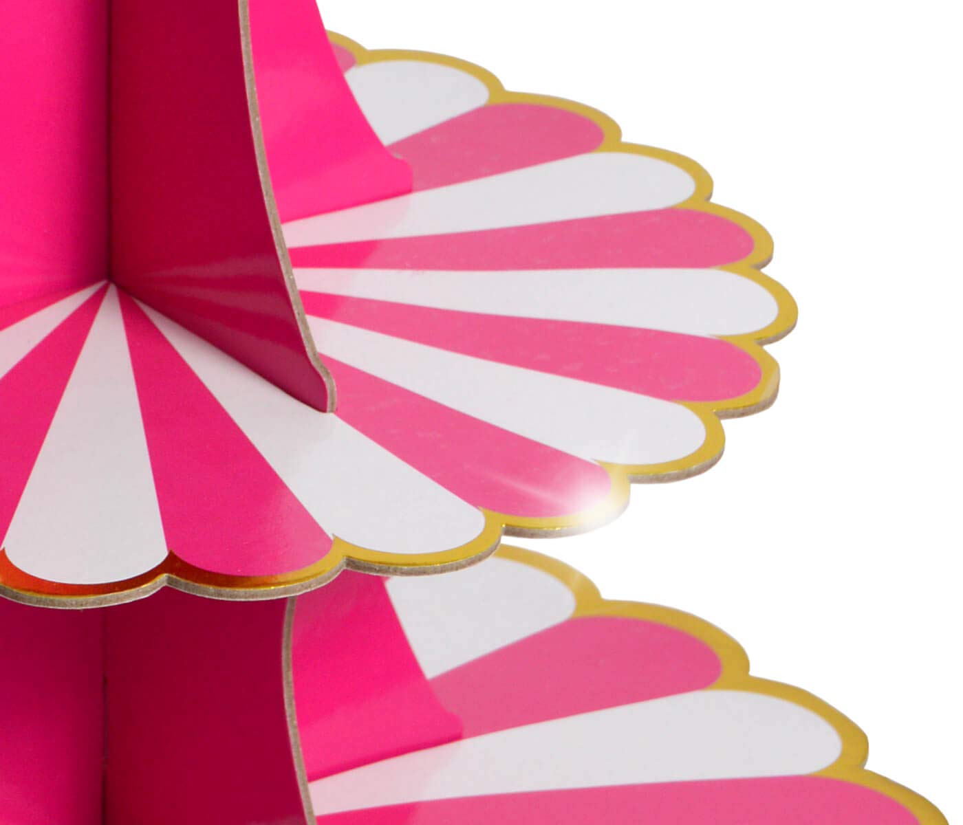 Supporto Per Muffin 3 Ripiani In Cartone Rosa: Piramide Porta Cupcake Per Compleanno E Feste - Facile Da Montare E Biodegradabile