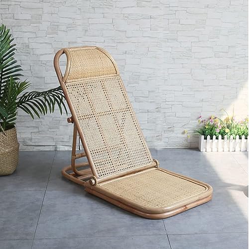 Miniatura 5 de Silla plegable ajustable de ratán de 4 engranajes, silla de playa plegable, para sala de estar, tatami para el hogar y la oficina