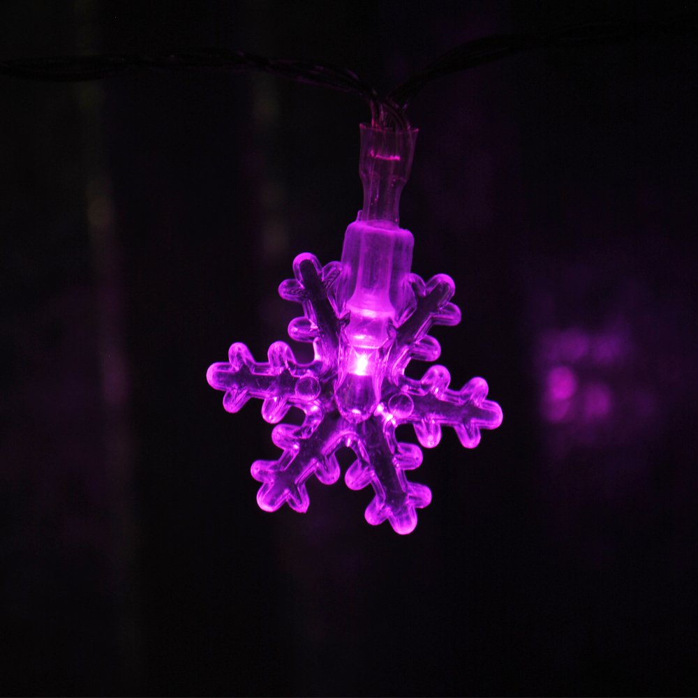 LightsGo Battery Powered Powered snowflake shape Indoor LED Fairy Lights 20LEDs 2M (Pink)