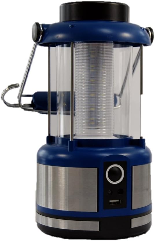 Solar Powered Rechargeable LED Camping and Emergency Lantern 300lm Bright with USB Port for Mobile Devices Battery Included