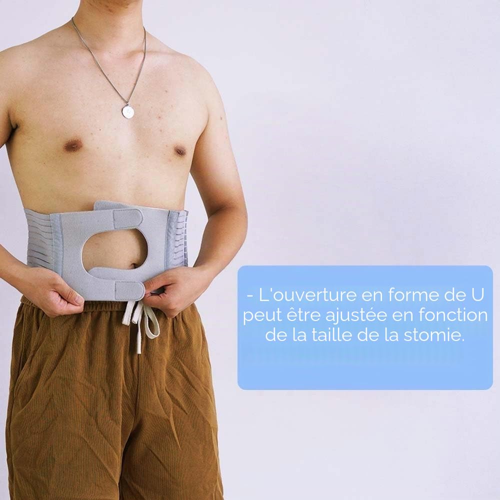 Ceinture de stomie, approvisionnement de stomie abdominale, fournitures de stomie médicale, ceinture furtive pour stomie pour homme et femme pour prévenir la hernie de la stomie et renforcer les