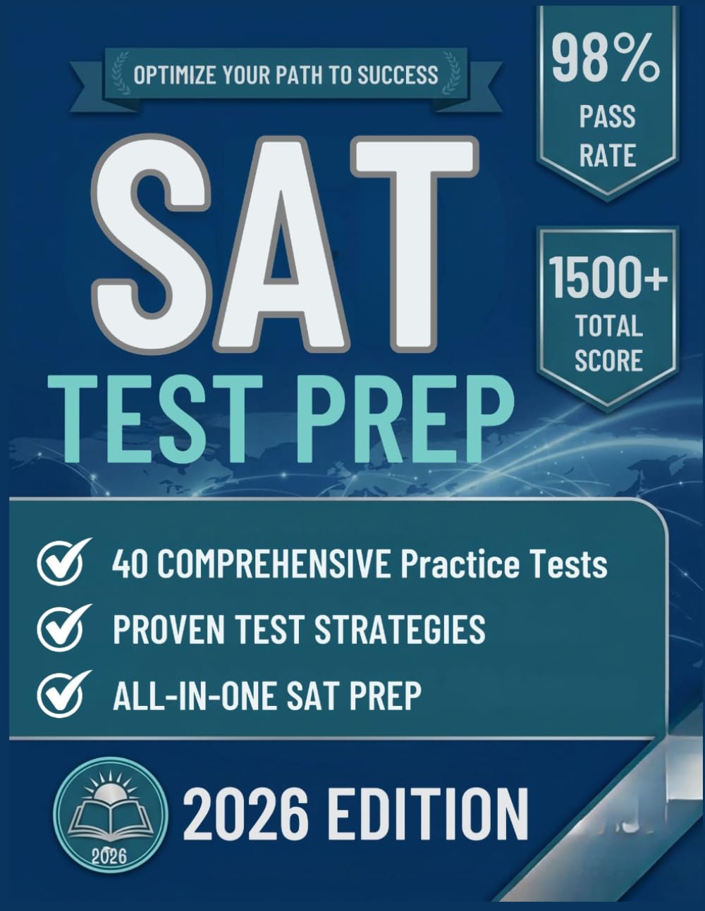 SAT TEST PREP: 40 Full-Length Practice Tests with Content Review and Strategies to improve your score
