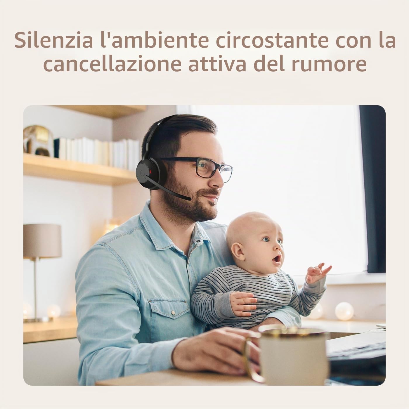 Jabra Evolve2 55 Cuffie Wireless Mono con tecnologia Jabra Air Comfort, USB-A dongle, Tutte le piattaforme, Mono, Senza Supporto