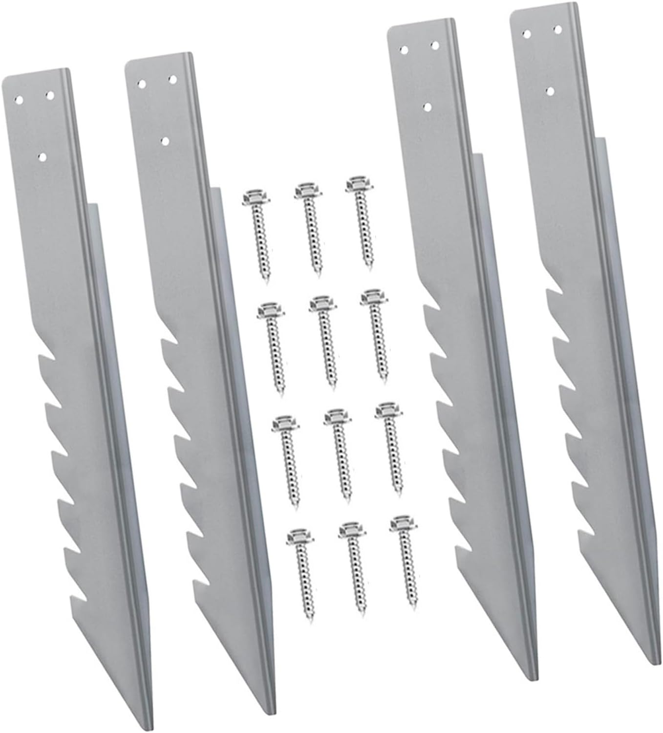 4Pcs Fence Post Anchors Ground Spikes Metal Powder Heavy Duty Mailbox Anchors Wooden Fences Repairing Windproof Swing Ground Spikes