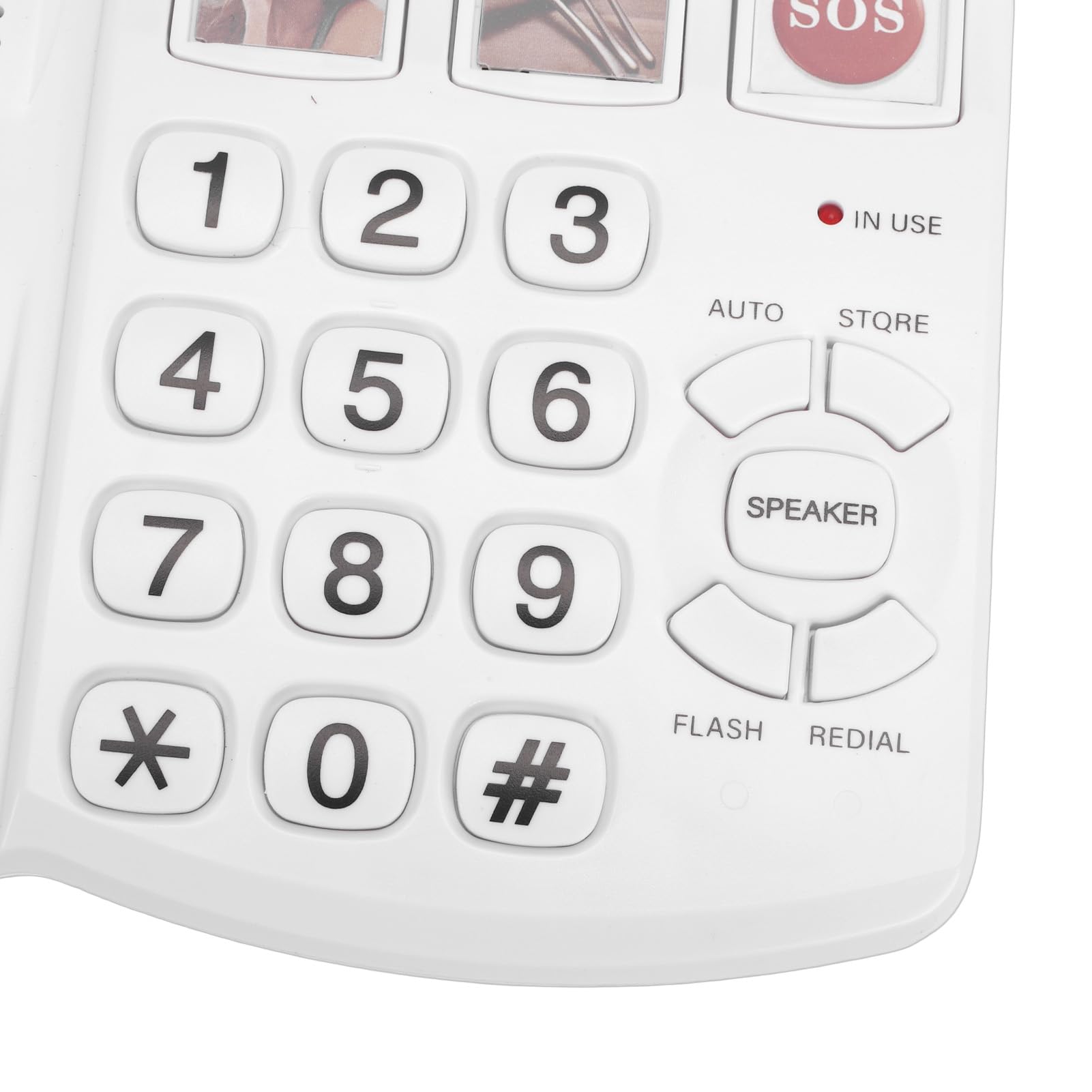 Generic Telefono con Tasti Grandi, 9 Tasti Extra Grandi, Vivavoce per Anziani Non Vedenti, Telefono Fisso con Filo, per Uso in Ufficio a Casa