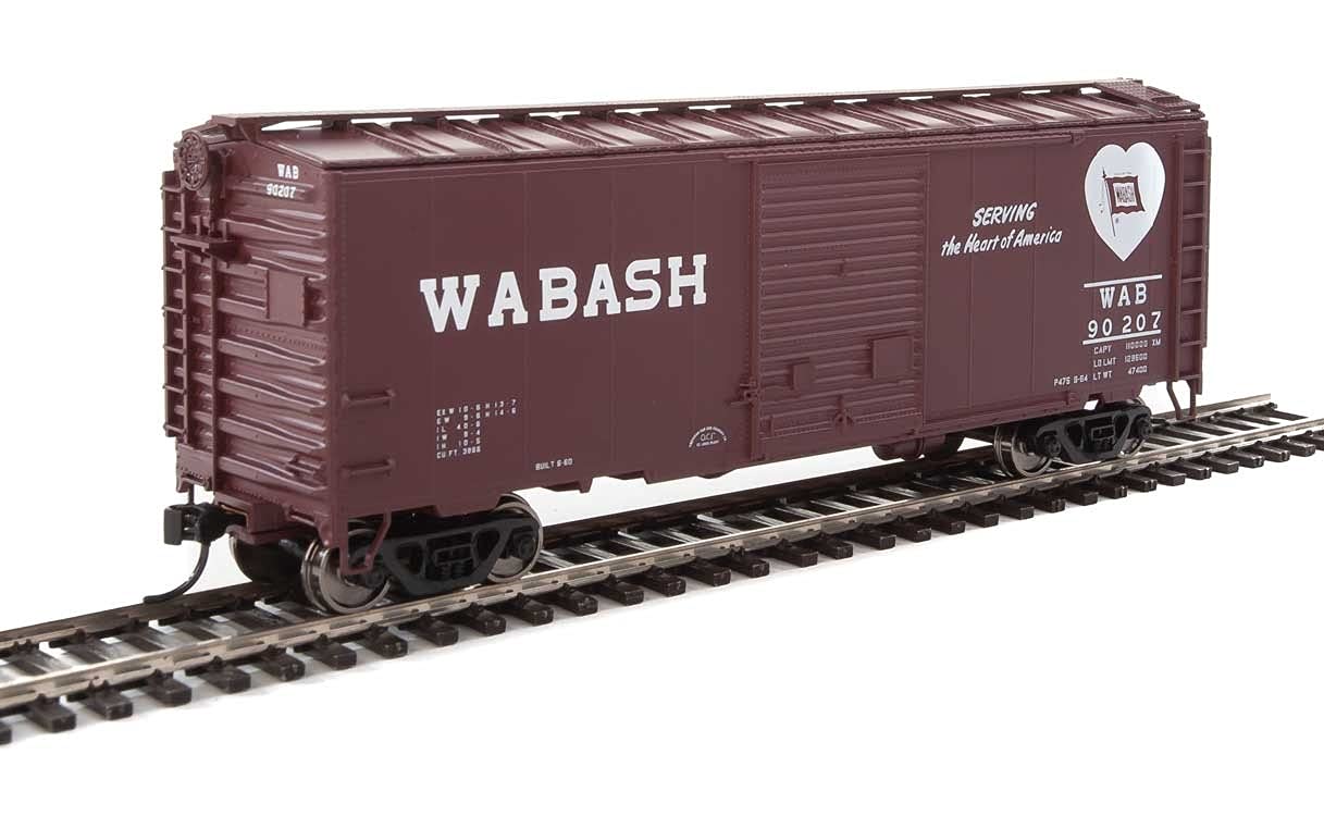 Walthers HO Scale 40' ACF Welded Boxcar/8' Door Wabash (Heart of America) #90207
