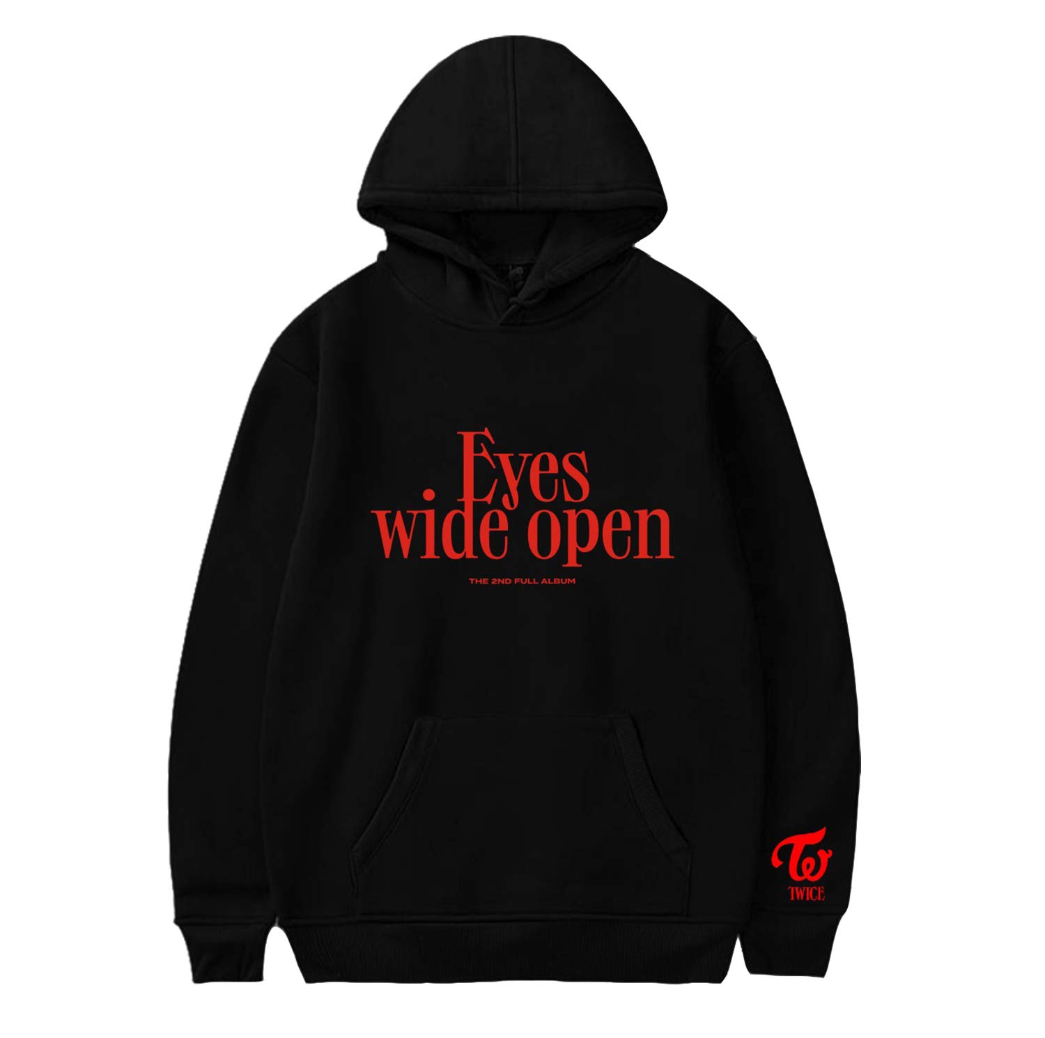 Xkpopfans Kpop Twice Hoodie New Album Eyes Wide Open Sweatshirt Mina Sana Tzuyu Pullover Black 01 2XL