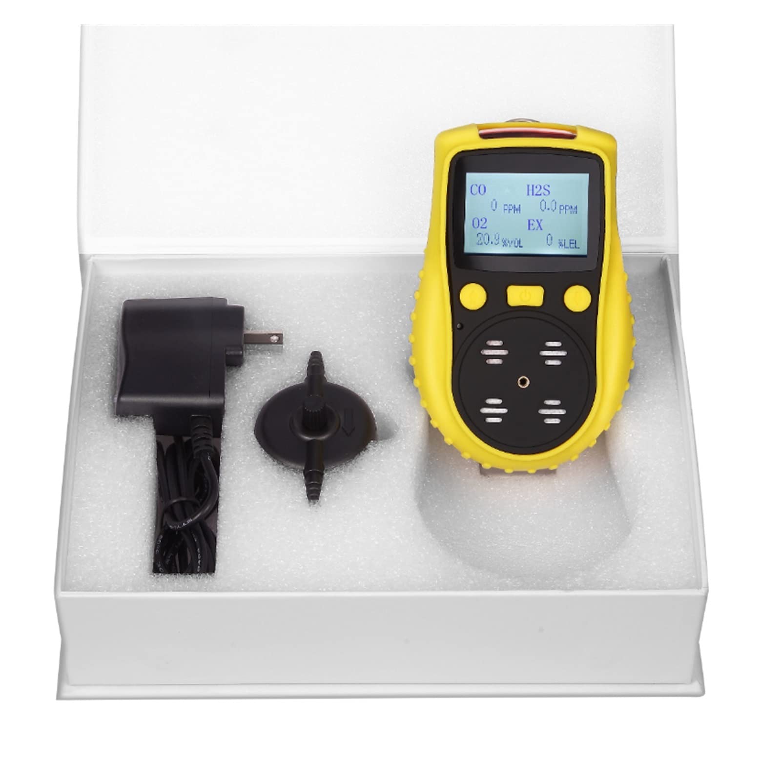 AmAzwi Detectores de Gas precisos Probador de medidor de Detector de Fugas de Gas múltiple 4 en 1 CO H2S O2 LEL Medidor de Calidad del Aire, Sensor para el hogar/Coche