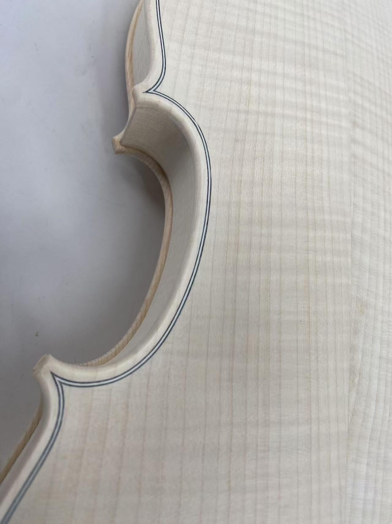 Yinfente Violín blanco hecho a mano 4/4 de tamaño completo, parte trasera y laterales de arce de llama, violín acústico de 4 cuerdas, para estudiantes, principiantes sin terminar (Guarneri)