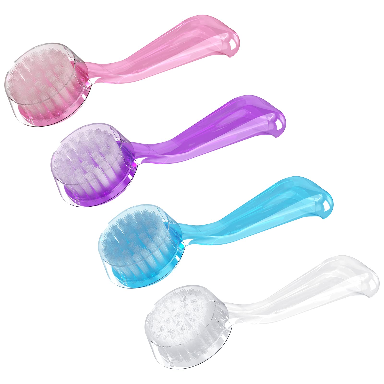 ReignSword Round Head Nail Brush with Cover, 12 Pieces Fingernail Brush with Handle Grip - Image 2