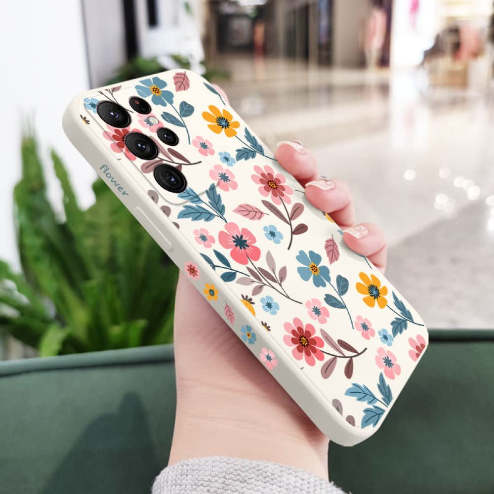 Coque fleurs blanches Samsung S21 Ultra aux reflets brillants et dos rigide - 4