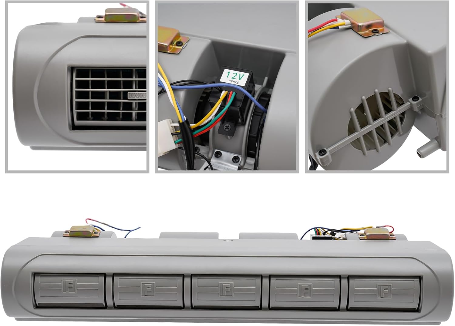 Universal Evaporator, 5 Shutters 12V Double Shaft Evaporator, 3600Rpm AC Evaporator with 3-Speed for Aars, Agricultural Vehicles, Engineering Vehicles