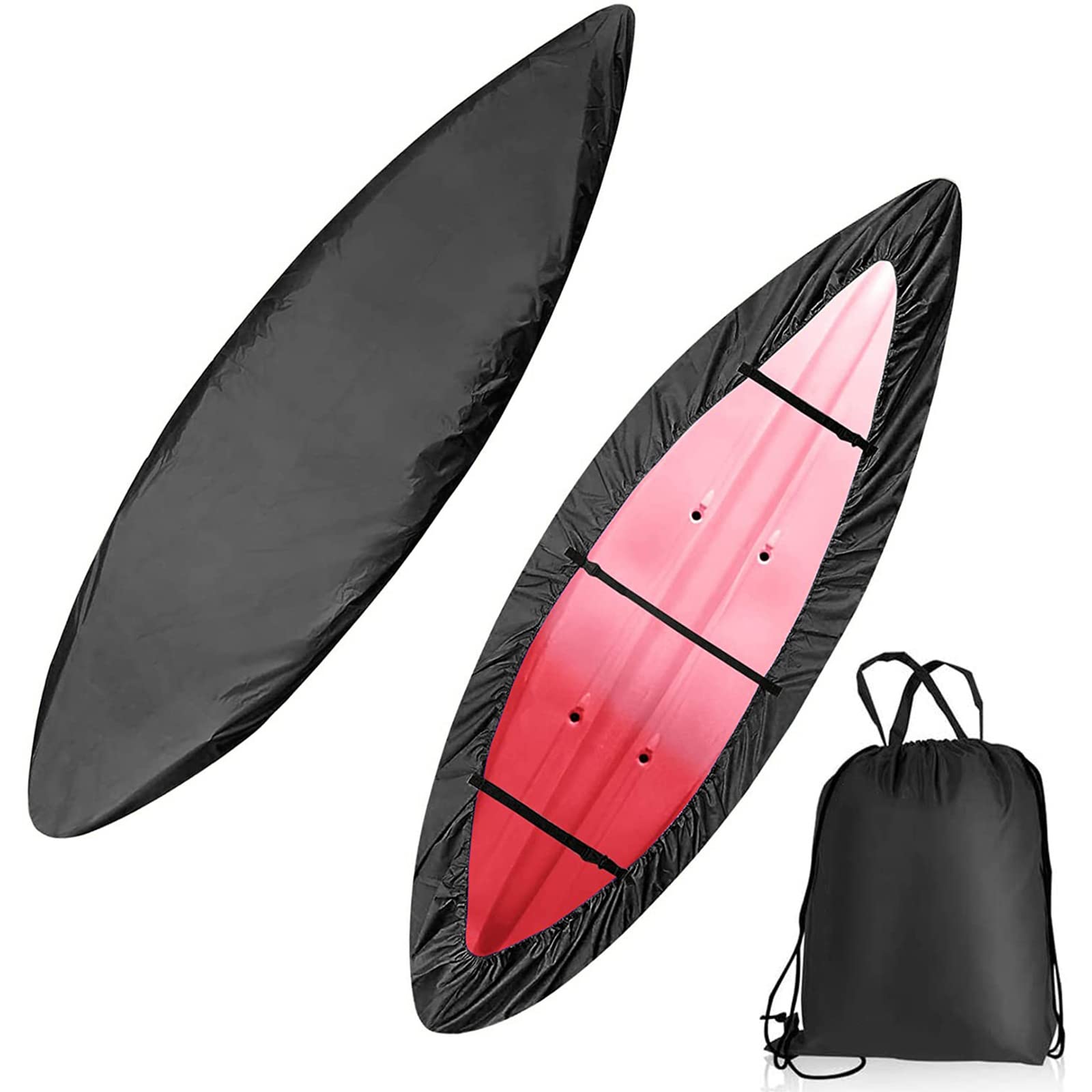 Pokrowiec do przechowywania kajaka, Pokrowiec na kajak wielokolorowy, wiele rozmiarów(Black,Fit 2.1m to 2.5m kayak)