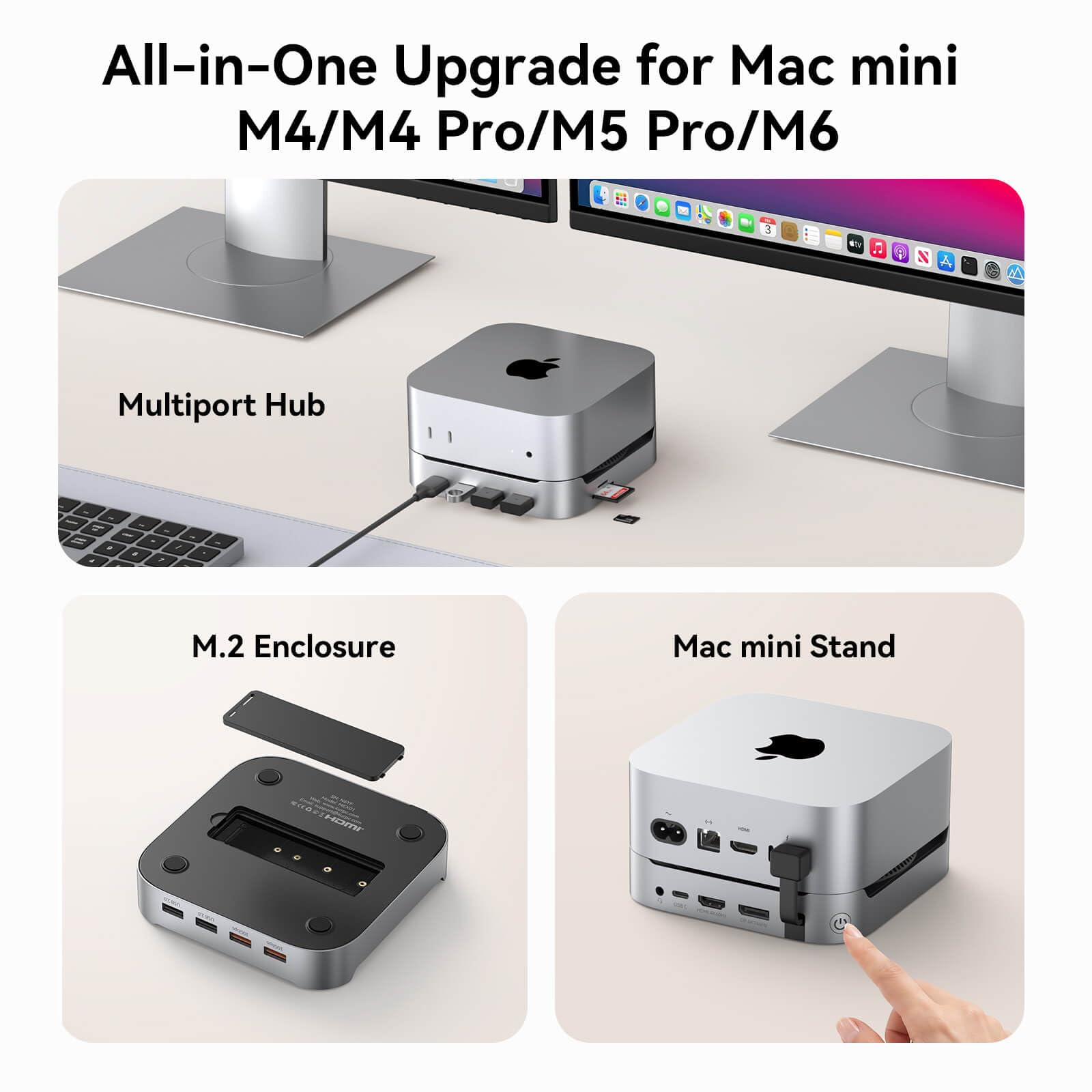 Amazon.com: 4URPC Mac mini M6, M5 Pro, M4 Dock with 8TB M.2 NVMe