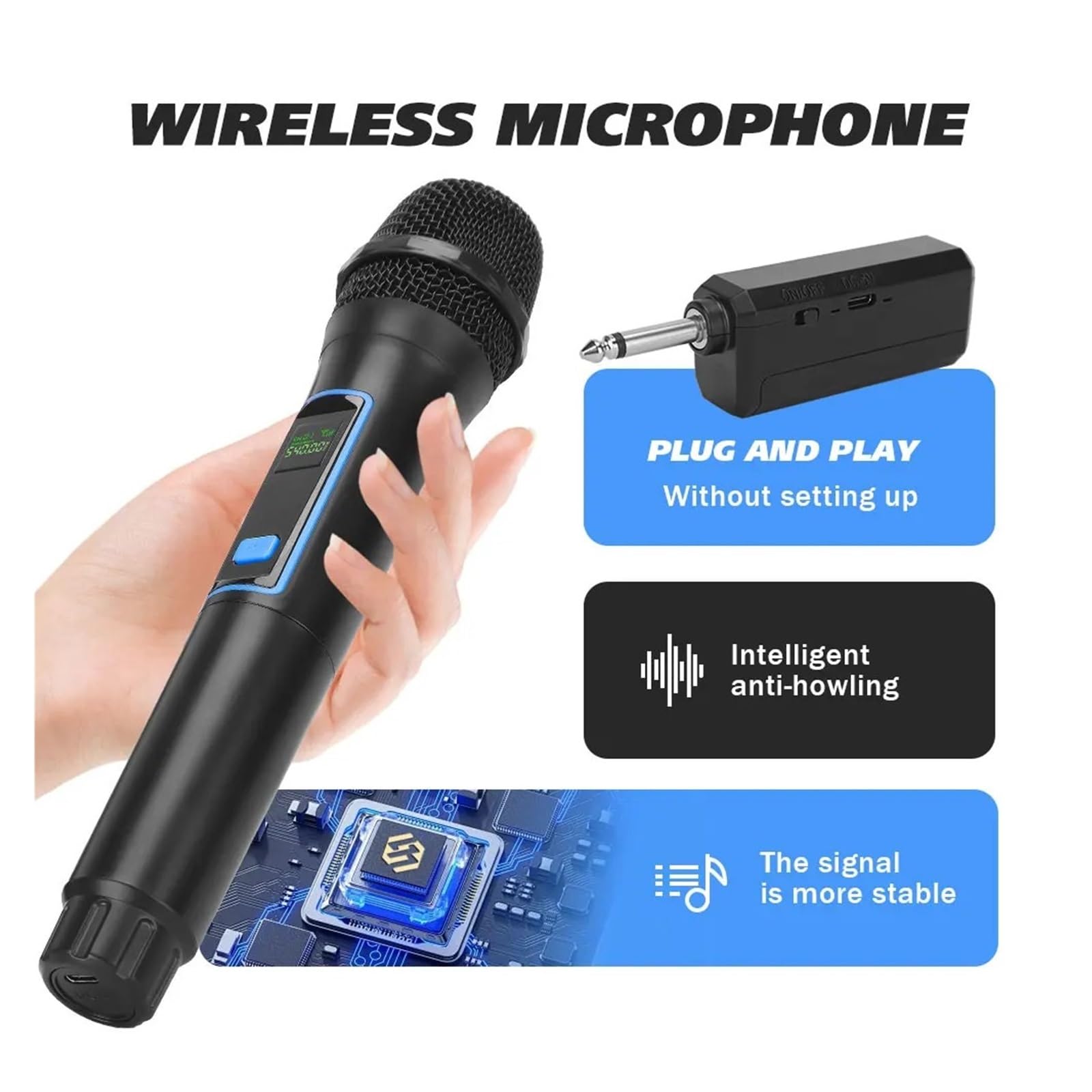 Sistema microfonico portatile con prestazioni for chiesa, matrimonio, karaoke, uso esterno Riproduzione Chiara Del Suono(W6-2)