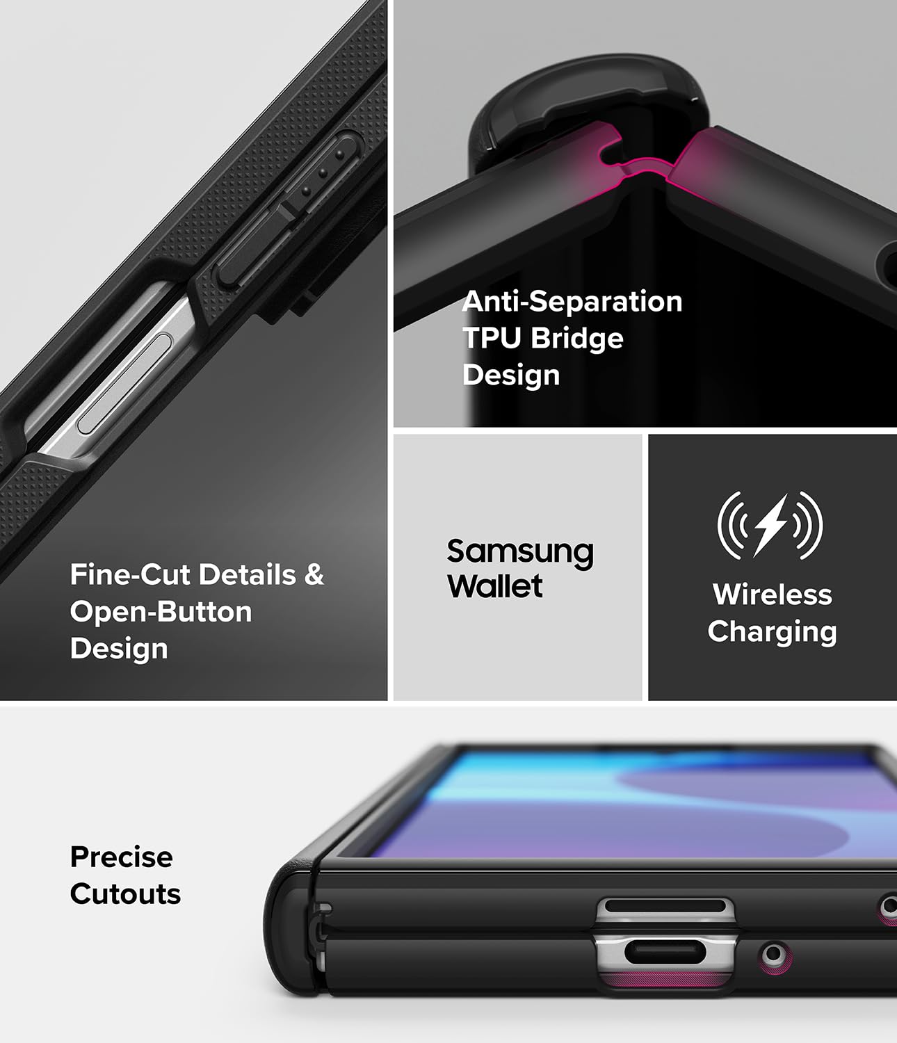 Ringke para Funda Samsung Galaxy Z Fold 8 Ultra [Onyx Flap Black]