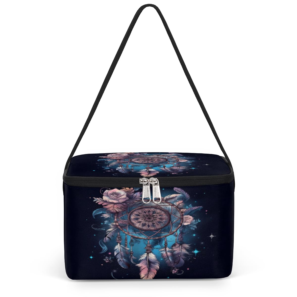 GzLeyigou Dreamcatcher Bohemian Lunch Bags for Women Men 9 Cans, Hot & Cold Food Delivery Bag Insulated Grocery Bag Insulated Lunch Box Dream Catcher Cooler Bag for Office Work Picnic Beach