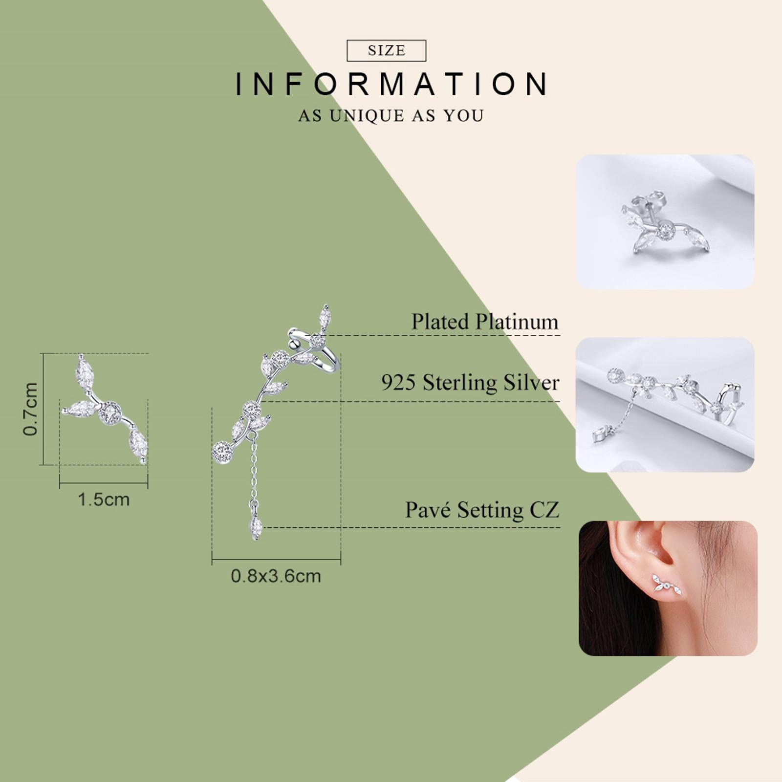 LOKILOKI Pendientes De Botón De Rama De Flor De Ciruela En Flor De Plata De Ley 925 Auténtica para Mujer, Joyería De Plata con Cz Transparente