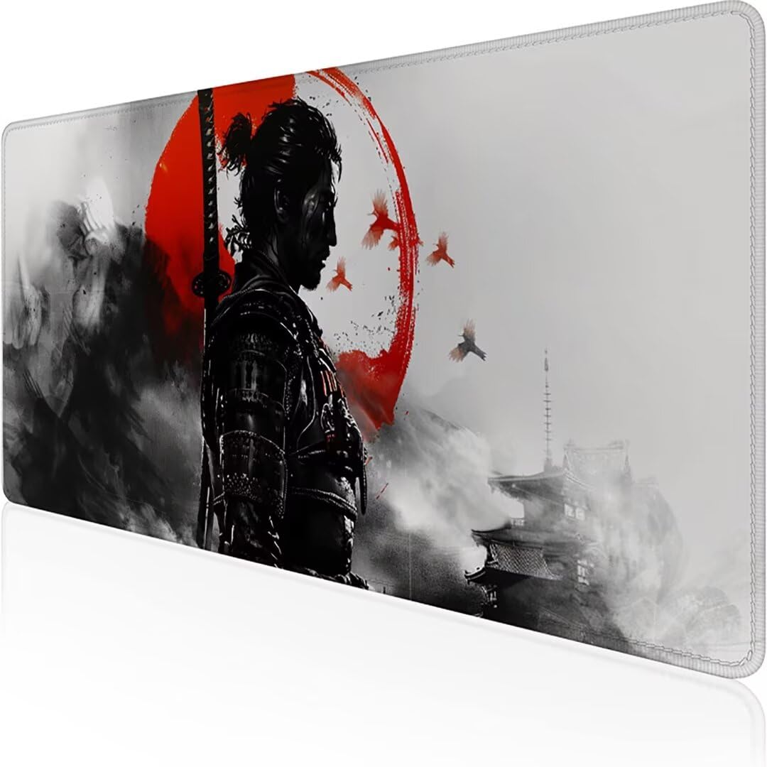 Excel Shortcut-Tasten-Mauspad - erweitertes großes 1200 x 600mm XL-Spickzettel-Gaming-Mauspad | PC-Büro-Tabellenkalkulation-Tastaturmatte | rutschfeste genähte Kante Japan Krieger