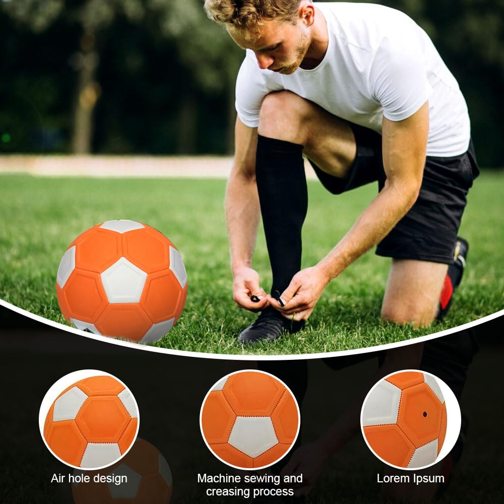 Ballon De Foot Ballon Football Courbé Taille 5 - Caoutchouc EVA - 21cm - Intérieur/Extérieur - Entraînement Ballon Enfant Intérieur Extérieur