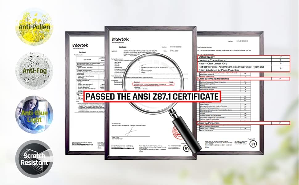 Miniatura 9 de DILANCO Anteojos de seguridad transparentes ANSI Z87, almohadilla ajustable para la nariz, antivaho y arañazos con empuñaduras de goma