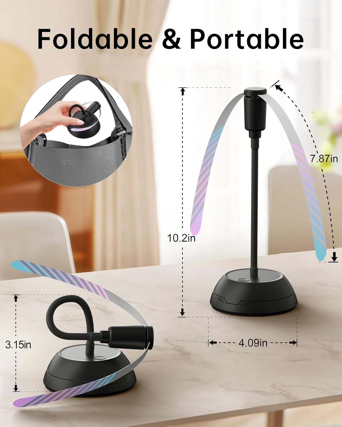 2PCS Ventilateur Anti-Mouches Pliable, Mouches et Moustiques Repoussent Les Ventilateurs, Contre Les Moustiques