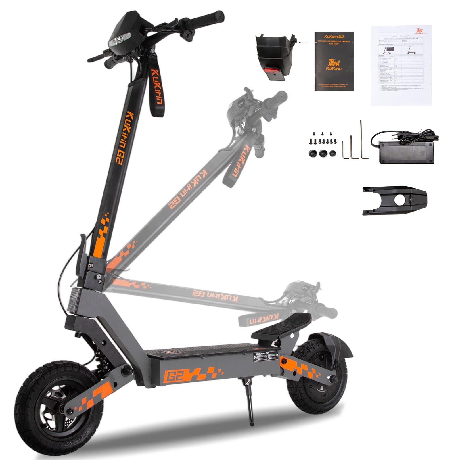 G2 Patinete Eléctrico Adultos Homologado DGT - 55-65km Autonomía Batería 48V 15.6Ah, Doble Freno, Ruedas 10" Tubeless,Sistema de Doble suspensión Patinete electrico Unisex,IPX4,Carga 120KG