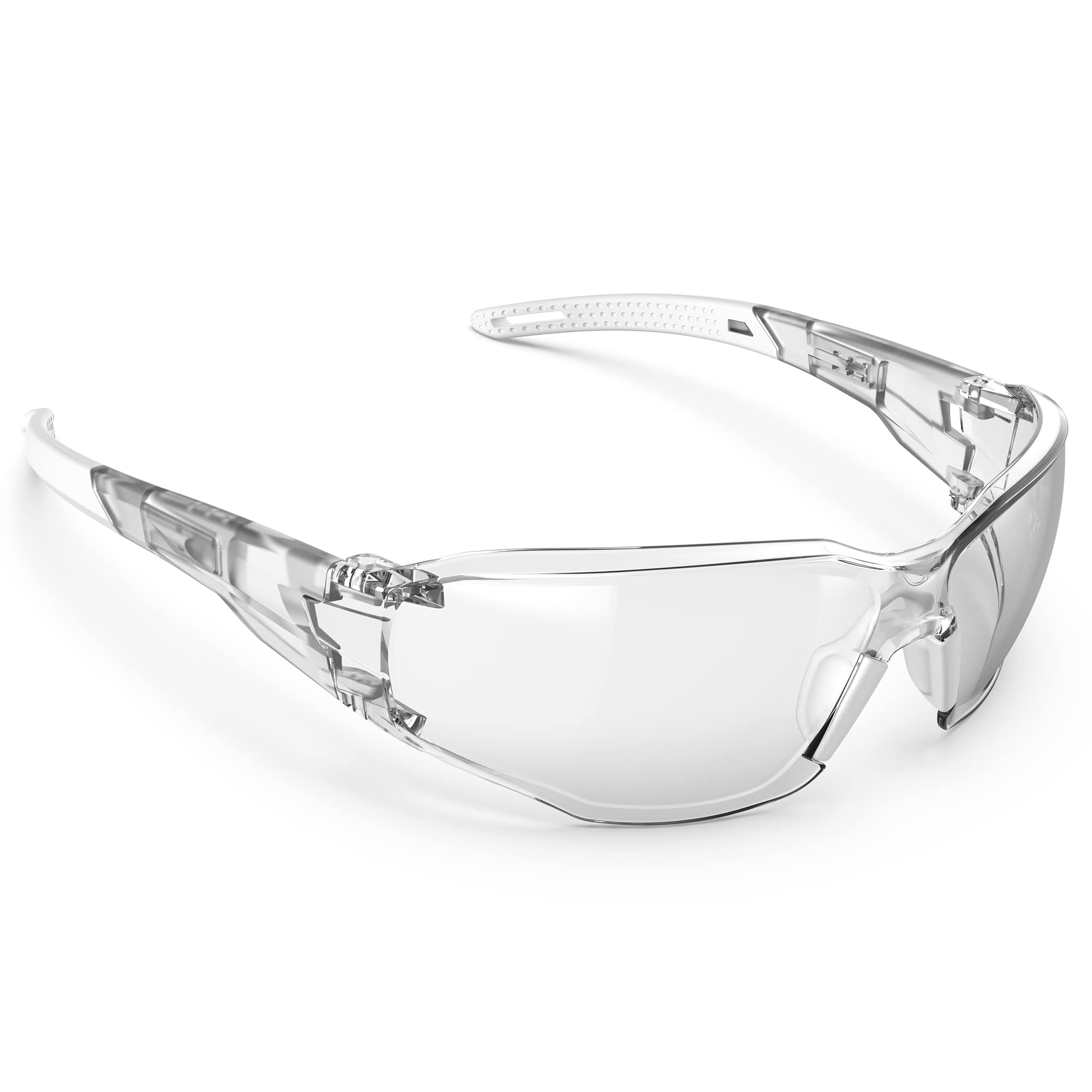 DILANCO Clear Safety Glasses Goggles ANSI Z87 - Adjustable Nose Pad,Anti-Fog&Scratch with Non-Slip Rubber Grips