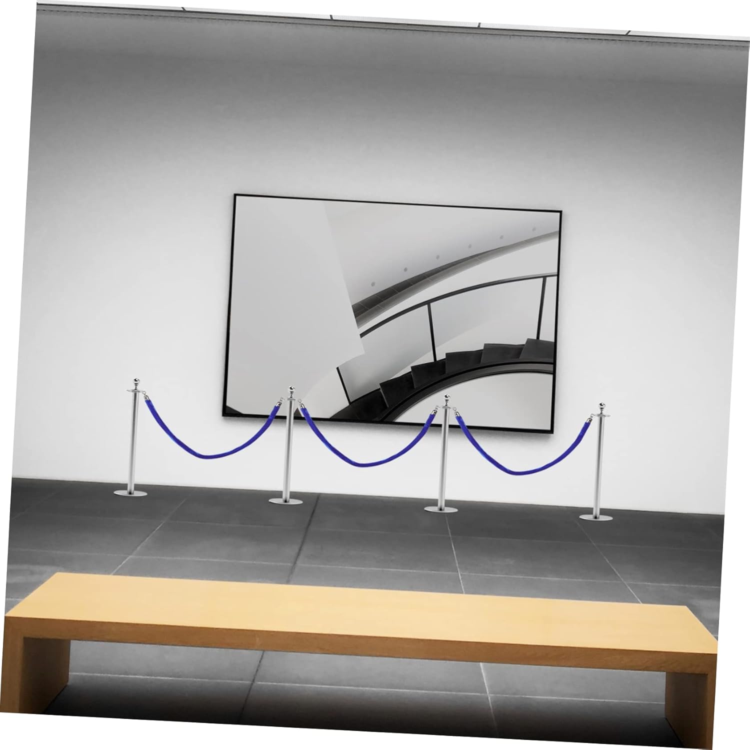 Zerodeko 2pcs Velour Stanchion Rope with Hooks for Decorative Barrier Rope for Theaters and Events and Design for Stanchion Posts