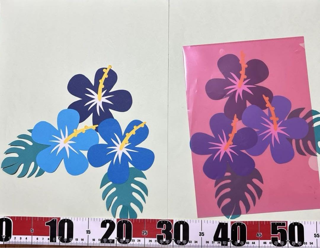 ハイビスカス壁面飾り／青系／夏壁面／壁面飾り Amazon.co.jp: ハイビスカス壁面飾り／青系／夏壁面／壁面飾り