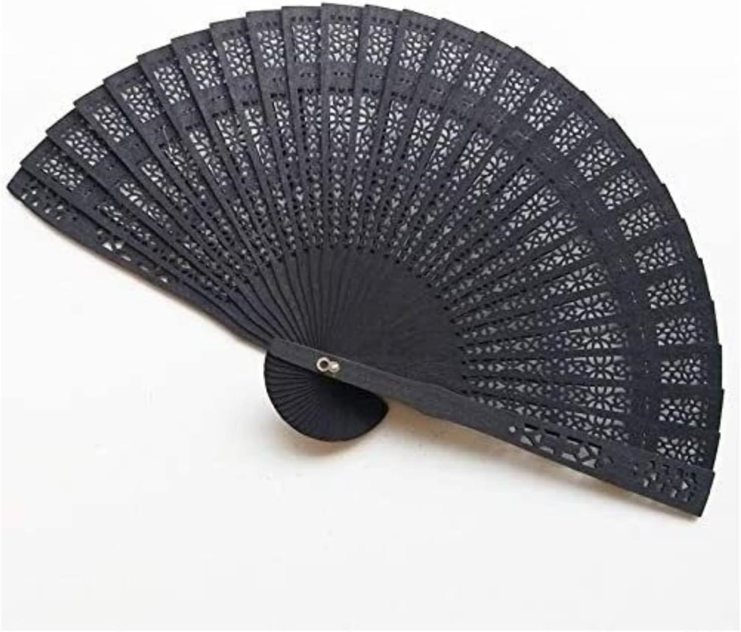 Folding Fan Hand Fans Folding Fan Chinese Wooden Hand Fan Wedding Hand Fragrant Party Carved Folding (Color : Wood Sunflower) Hand Fans(Black)